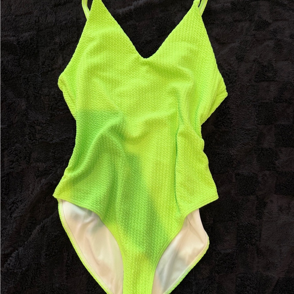 Vibrant Neon Green One-Piece Swimsuit